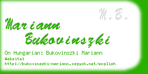 mariann bukovinszki business card